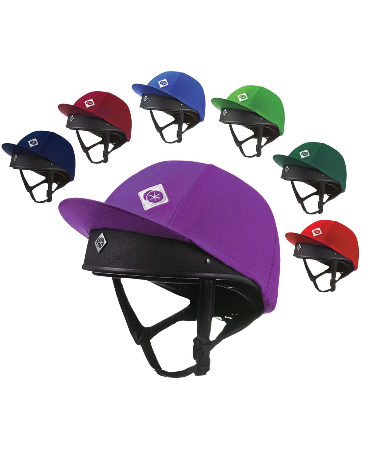 CHARLES OWEN TRADITIONAL PURPLE SILK Riding Helmet Cover - Equiflair