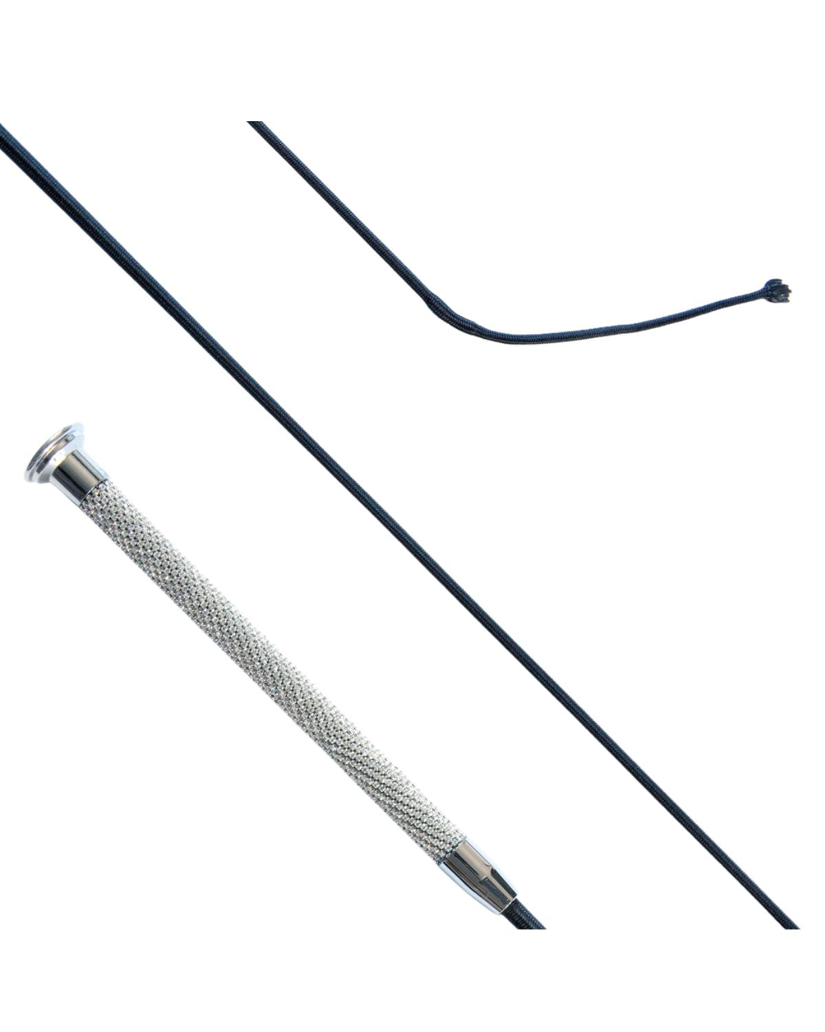 KM Elite Dressage Whip with White Crystal Grip