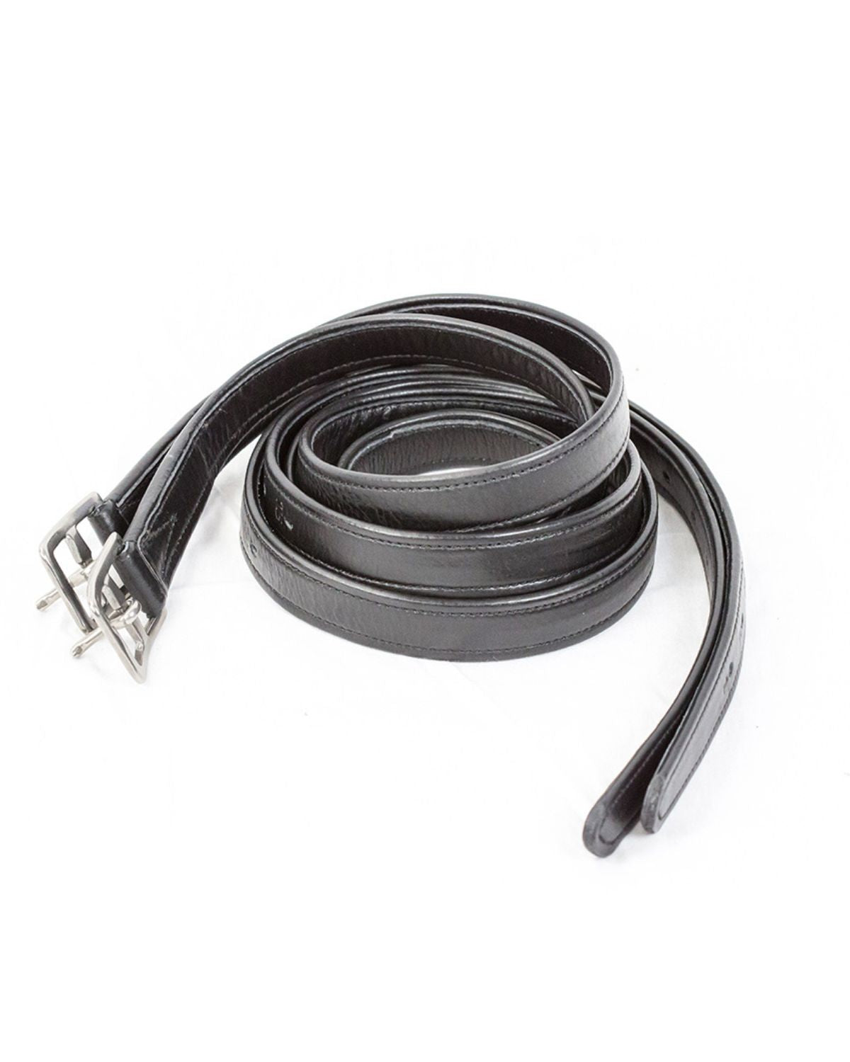 KM Elite Soft Laminated Stirrup Leathers Black