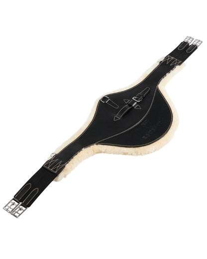 Equestro Jumping Girth With Belly Guard For English Saddle Black - Horse Leatherwork 100 CM