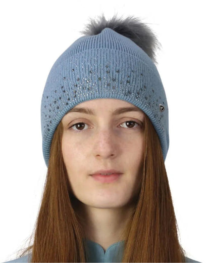 Hy Equestrian Synergy Diamante Bobble Hat Aqua
