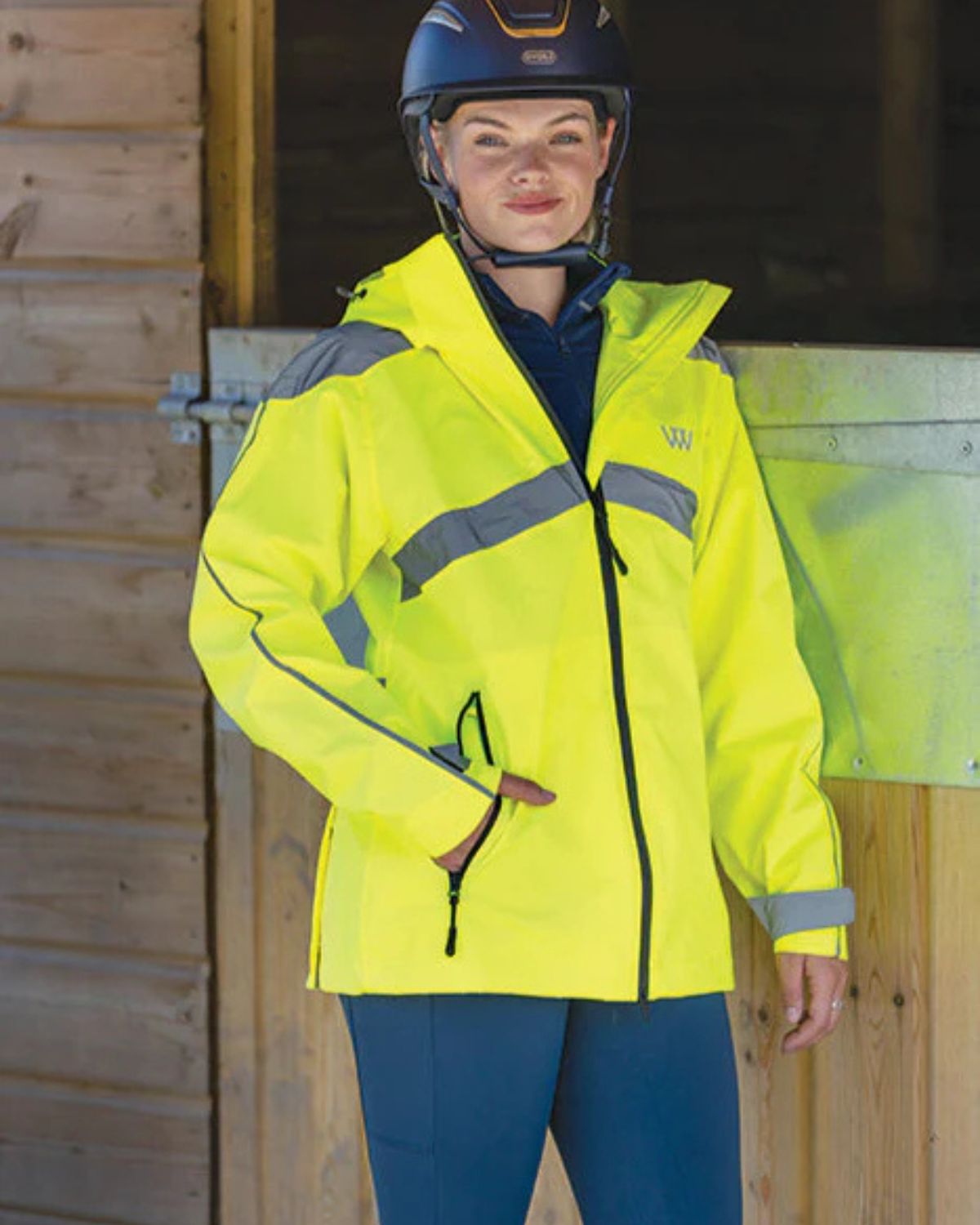 WOOF WEAR Riding Jacket Hi Vis Yellow - Waterproof & Reflective | Equiflair