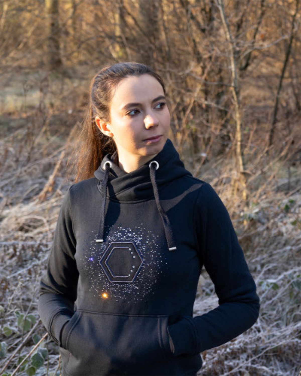 Coldstream Swanlaws Diamante Navy Hoodie: Equestrian Fashion, Women's Activewear, Stylish Horse Riding Apparel, Hooded Sweatshirt
