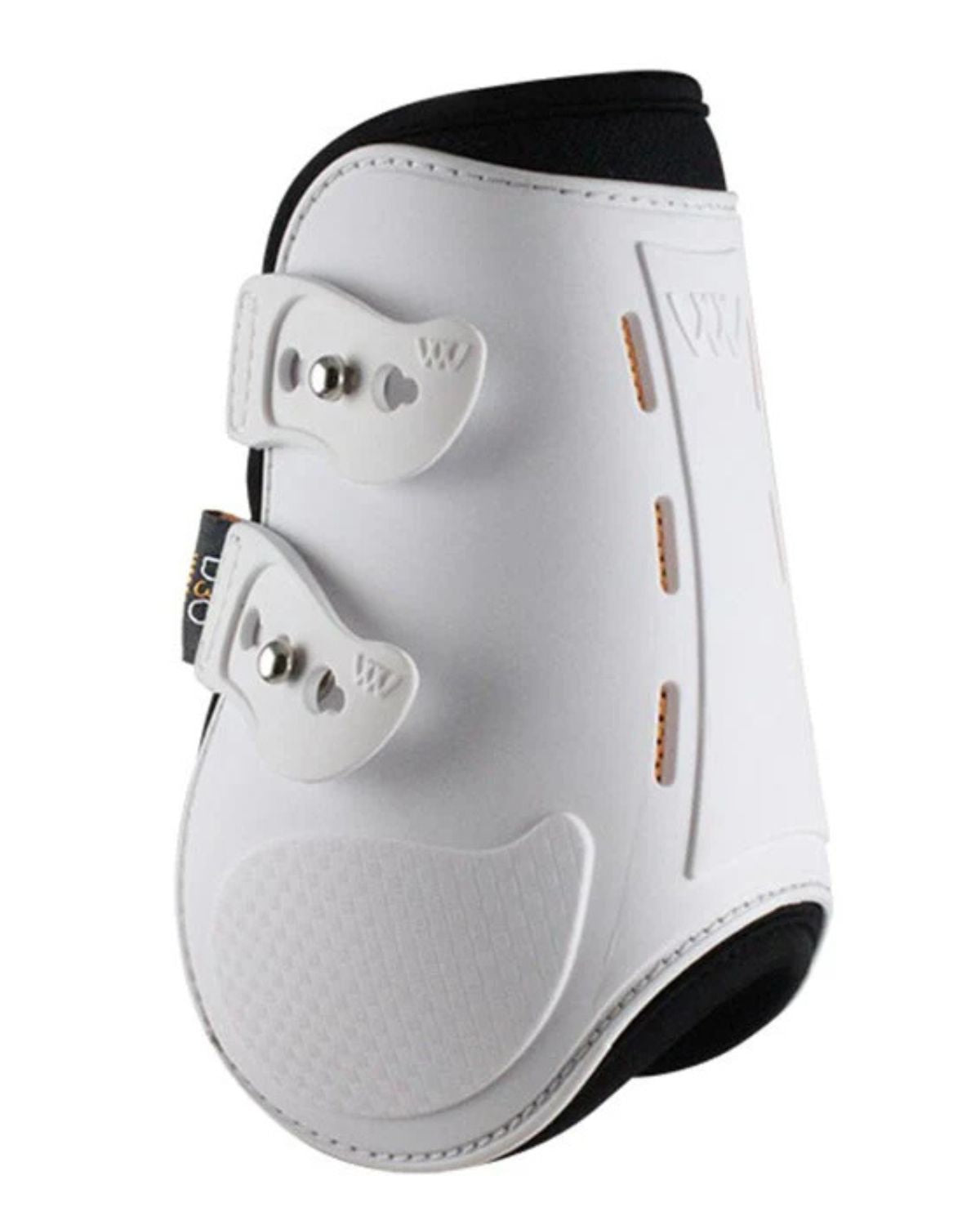 Woof Wear Smart Fetlock Boot - White. Horse leg protection with D3O impact absorption. Equine safety & comfort.