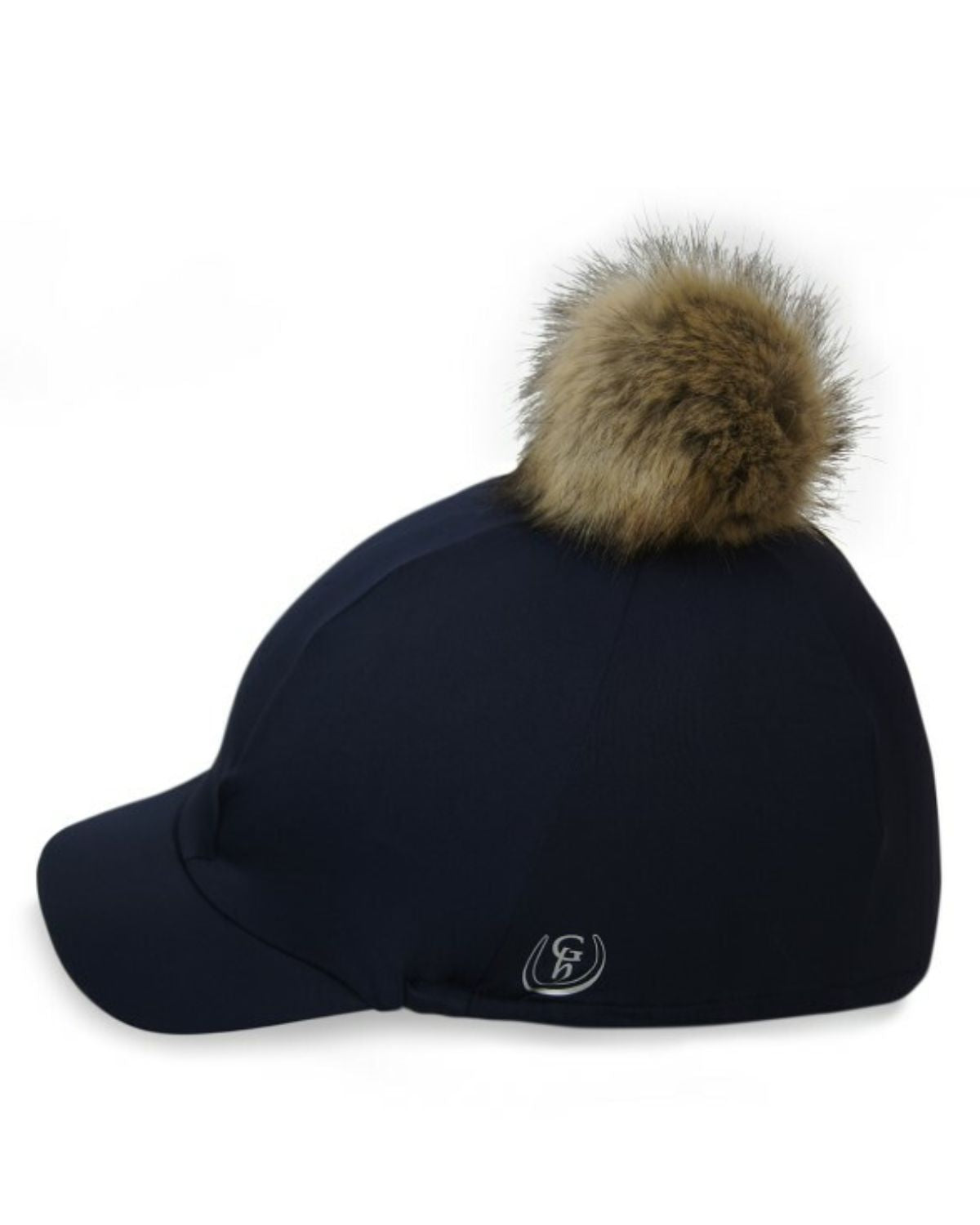 Gatehouse Navy Hat Cover with Detachable Pompom | Stylish Jockey Skull Cap