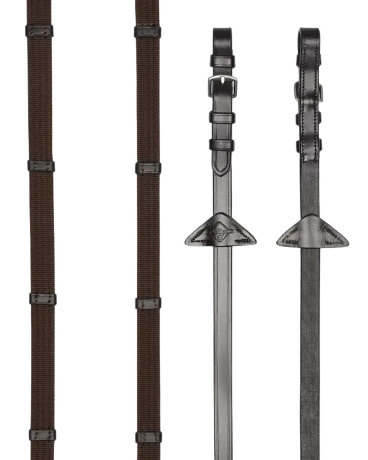 LeMieux Webbed Continenal Reins Brown/ Silver