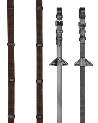 LeMieux Webbed Continenal Reins Brown/ Silver