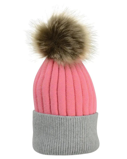 Hy Equestrian Luxembourg Luxury Bobble Hat Coral/Charcoal