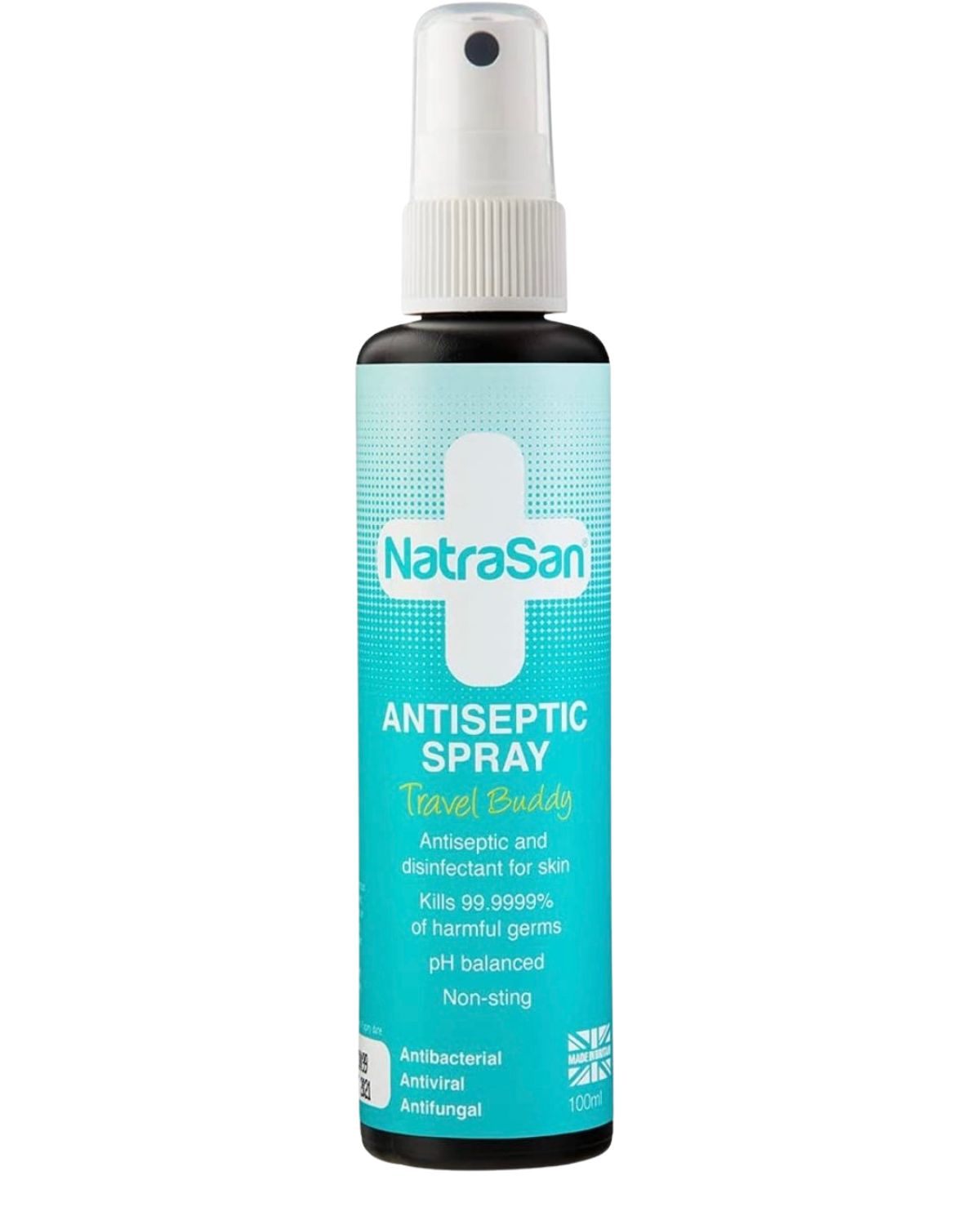 NatraSan Antiseptic Spray: Travel Buddy - Antibacterial, Antiviral, Antifungal Skin Disinfectant, 100ml