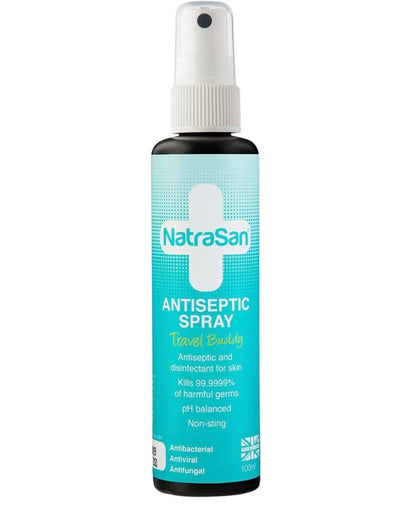 NatraSan Antiseptic Spray: Travel Buddy - Antibacterial, Antiviral, Antifungal Skin Disinfectant, 100ml