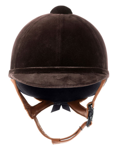 Charles Owen Hampton Riding Helmet - Brown Velvet Equestrian Safety Gear