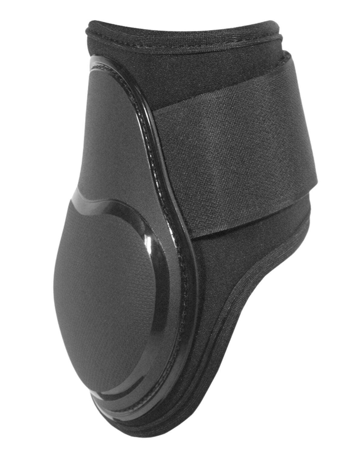 Black KM Elite Air Shock Fetlock Boot for Horses - Equestrian Leg Protection with Velcro Strap
