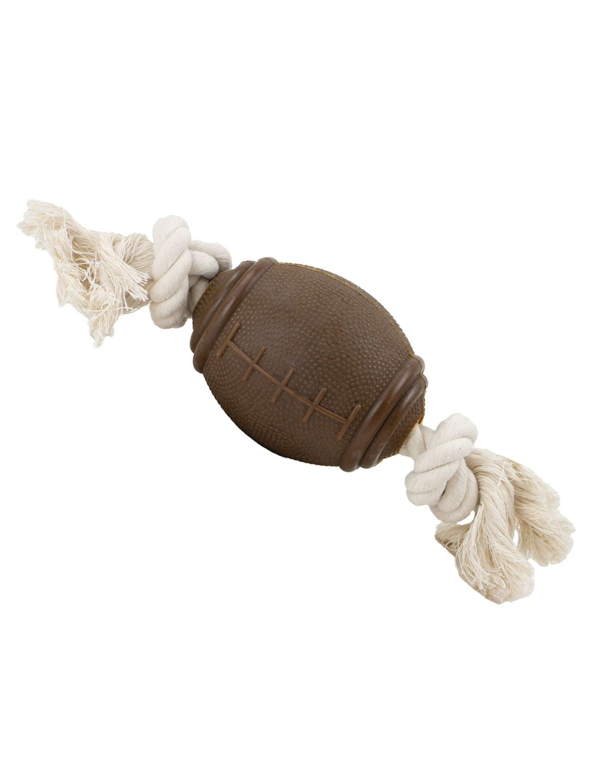 Ancol Tough Coffee Grounds Ropey Rugby Tugger Dog Toy