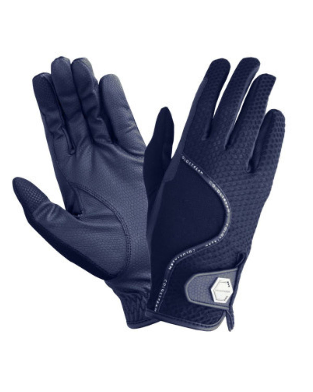 COLDSTREAM Navy Mesh Riding Gloves: Summer Equestrian Gloves - Breathable, Grip-Tec Palm, Touchscreen Compatible
