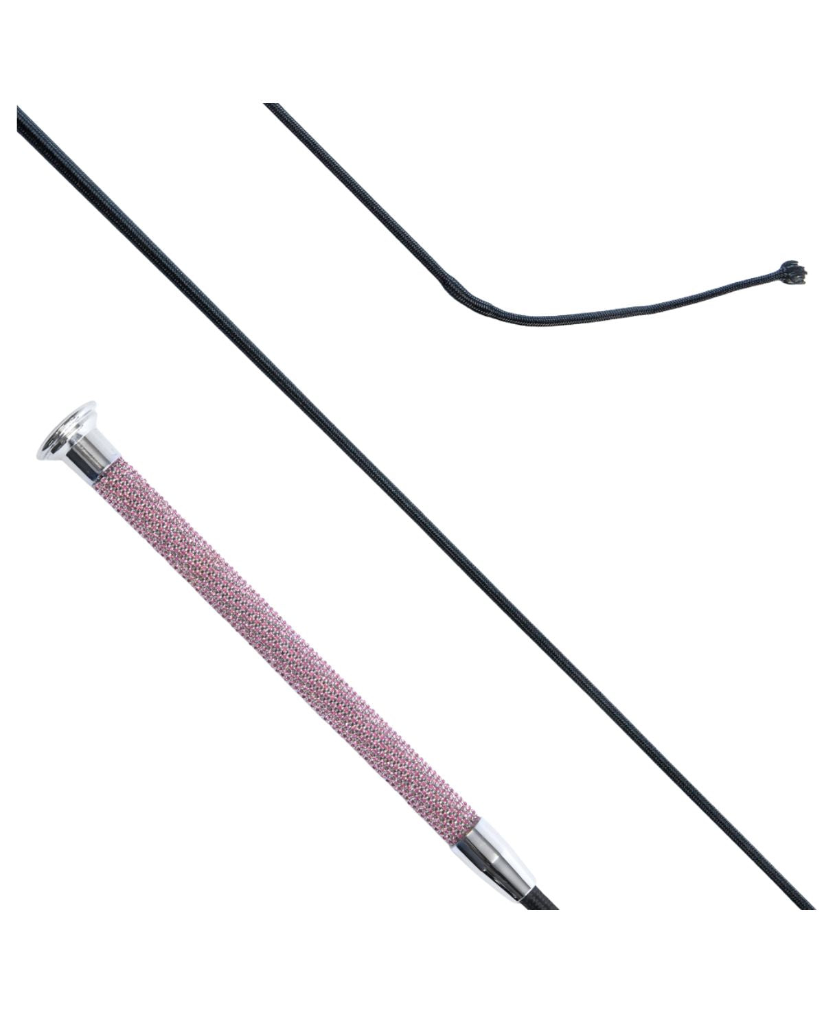 KM Elite Dressage Whip with Pink Crystal Grip