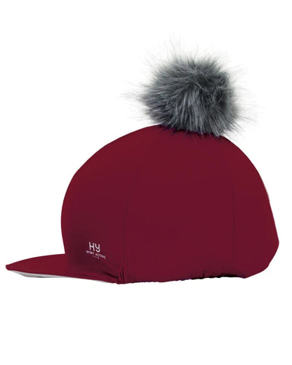 Hy Sport Active Hat Silk with Interchangeable Pom Pom Vivid Merlot - HY Equestrian Clothing location-31143526467-outofstock
