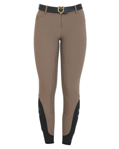 Equestro Women's Full Grip Slim Fit Breeches Walnut