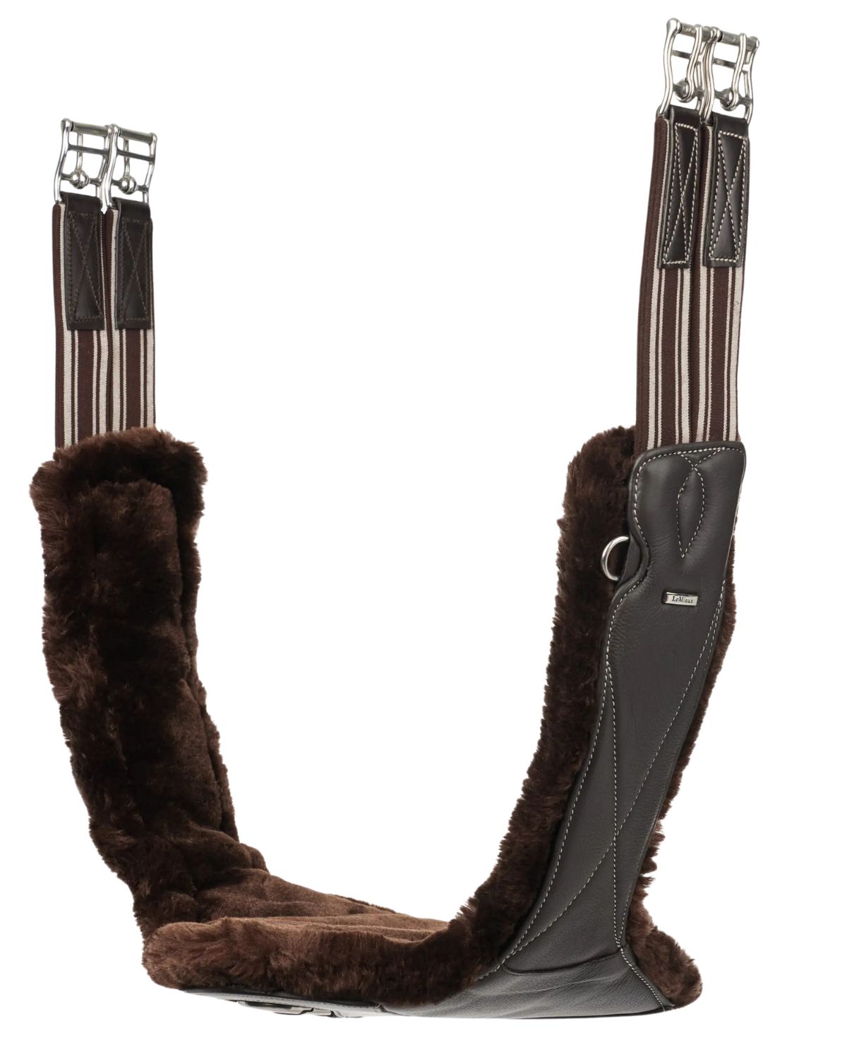 LeMieux Arika Simuwool Contoured Long Stud Girth Brown