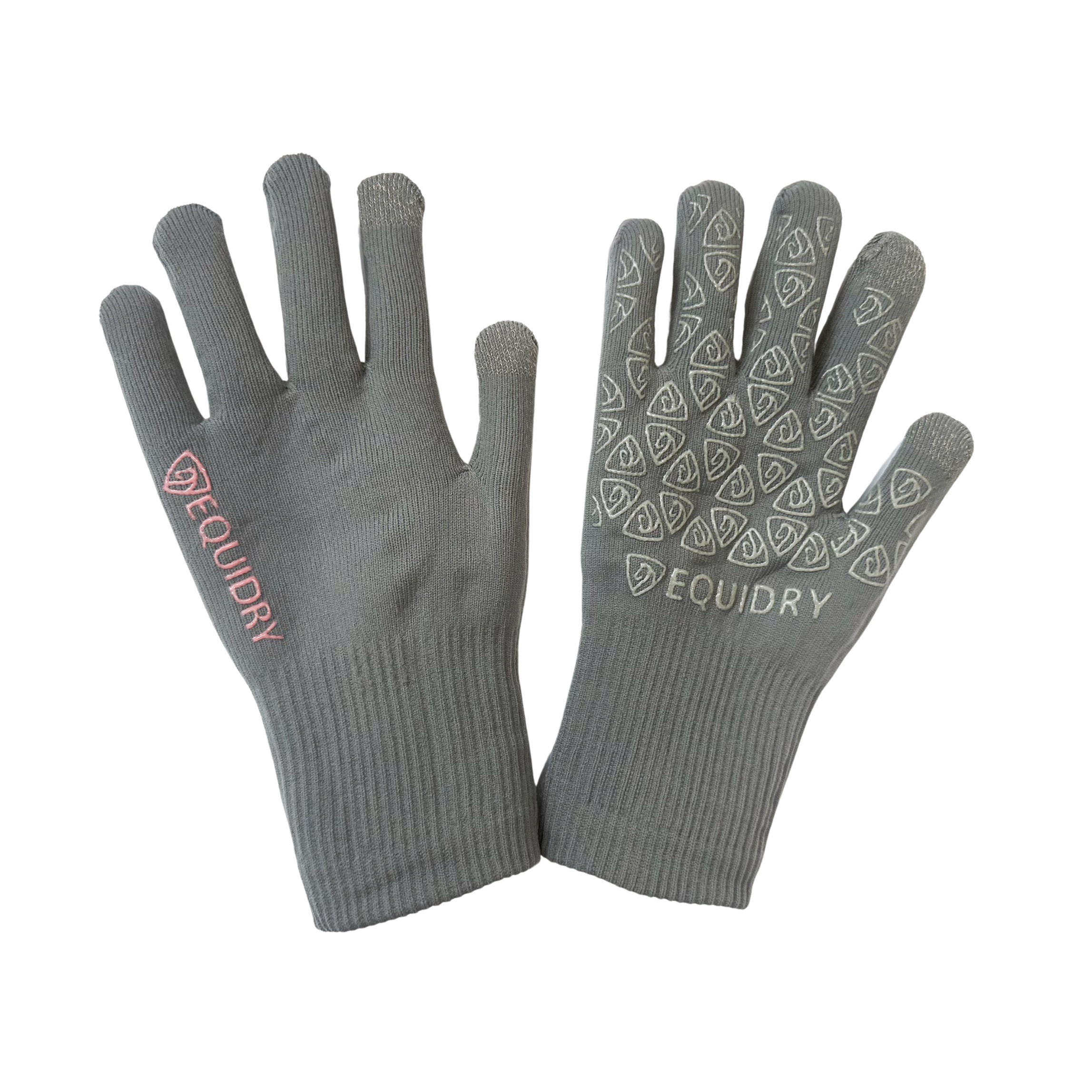 EQUIDRY Waterproof Gloves Grey/Pale Pink