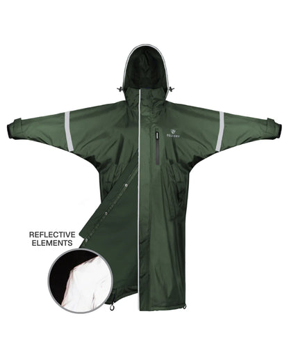 EQUIDRY Evolution Men's Thin Fleece Reflective Black Forest Green - Jackets & Coats Clothing…