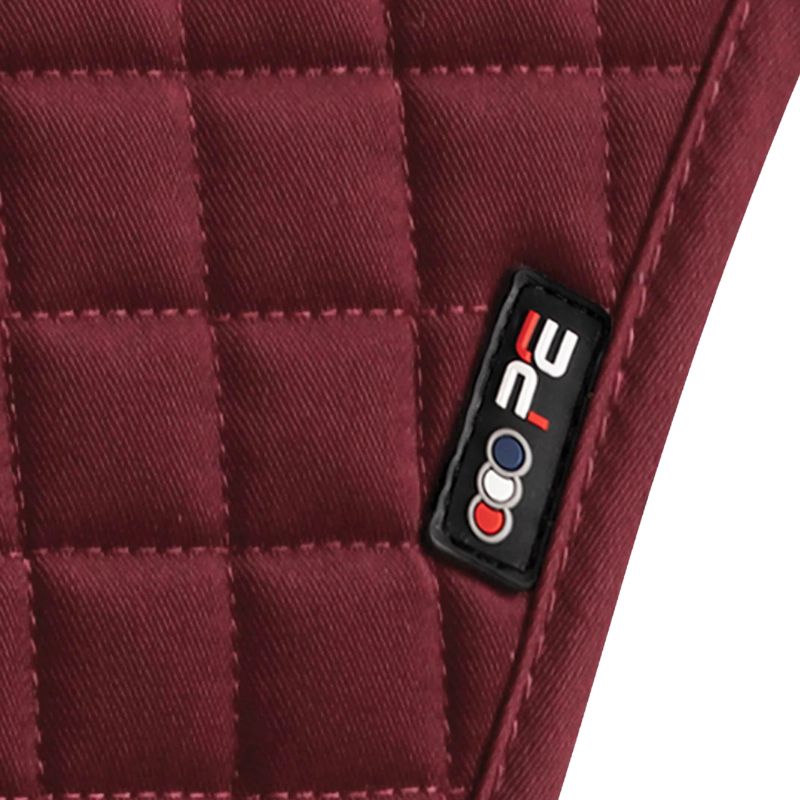 Burgundy Quilted Cotton Cross Country Saddle Pad - Premier Equine Close Contact Design