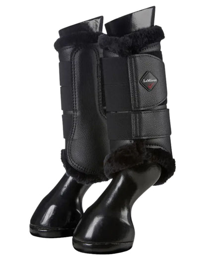 LeMieux Fleece Lined Brushing Boots - Black Horse Leg Protection | Equine Boots