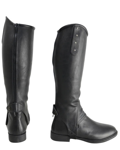 Hy Equestrian Faux Leather Diamante Gaiter Black