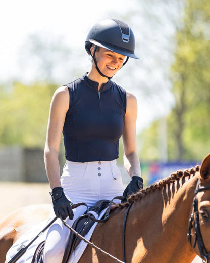 Woof Wear Sleeveless Tech Riding Shirt Navy - Equiflair. Breathable, Comfortable, Stylish.