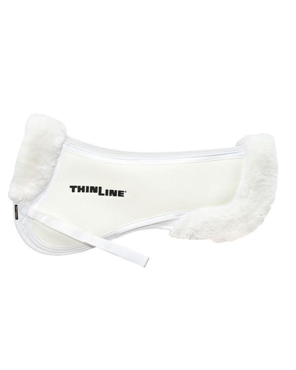 THINLINE Trifecta Half Pad with Sheepskin Rolls - White Horse Saddle Pad, Equestrian Equipment