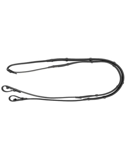 ProPresicce Softy Grip Rubber Reins with Stoppers by Hy Equestrian Black - Horse Leather Work Pony 48"