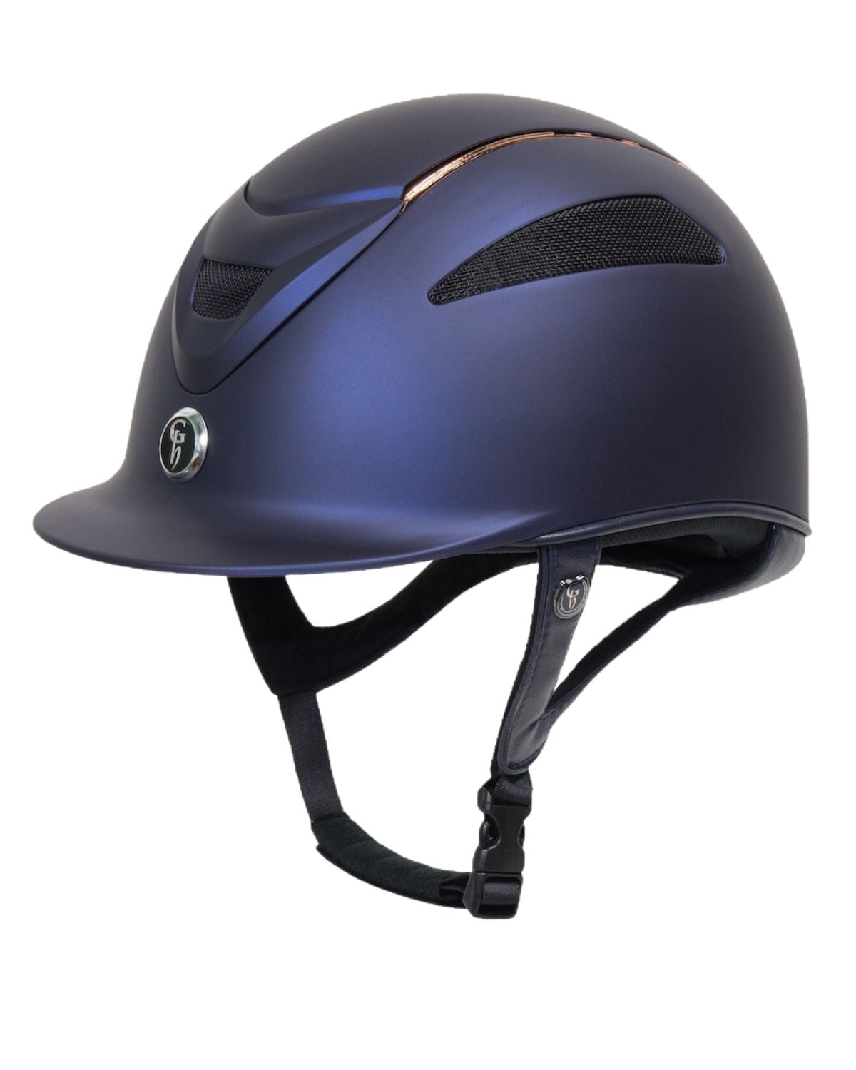 Gatehouse Conquest MKII Rose Gold Limited Edition Navy Riding Hat - Equestrian Helmet for Safe Horseback Riding