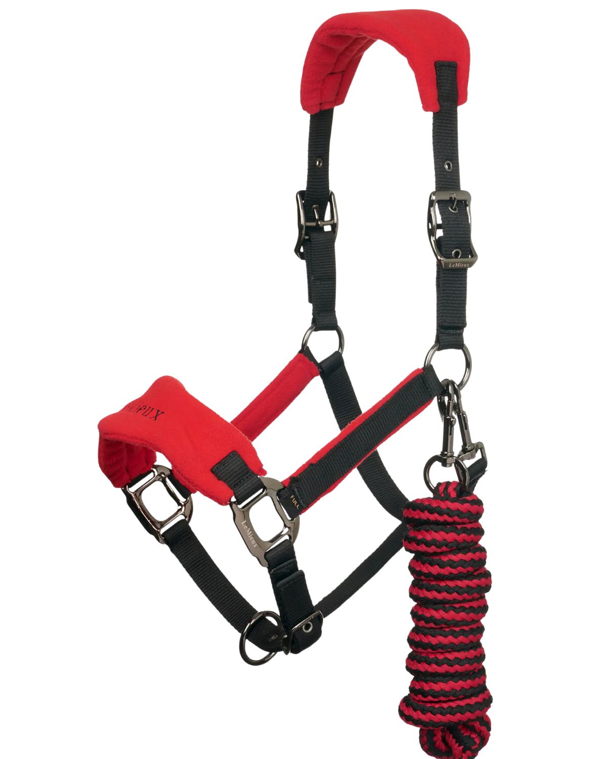 LeMieux Vogue Chilli Headcollar & Leadrope - Fleece Padded, Adjustable Horse Halter with Matching Lead Rope
