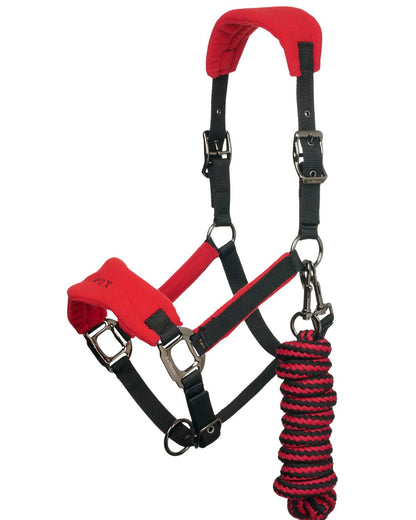 LeMieux Vogue Chilli Headcollar & Leadrope - Fleece Padded, Adjustable Horse Halter with Matching Lead Rope