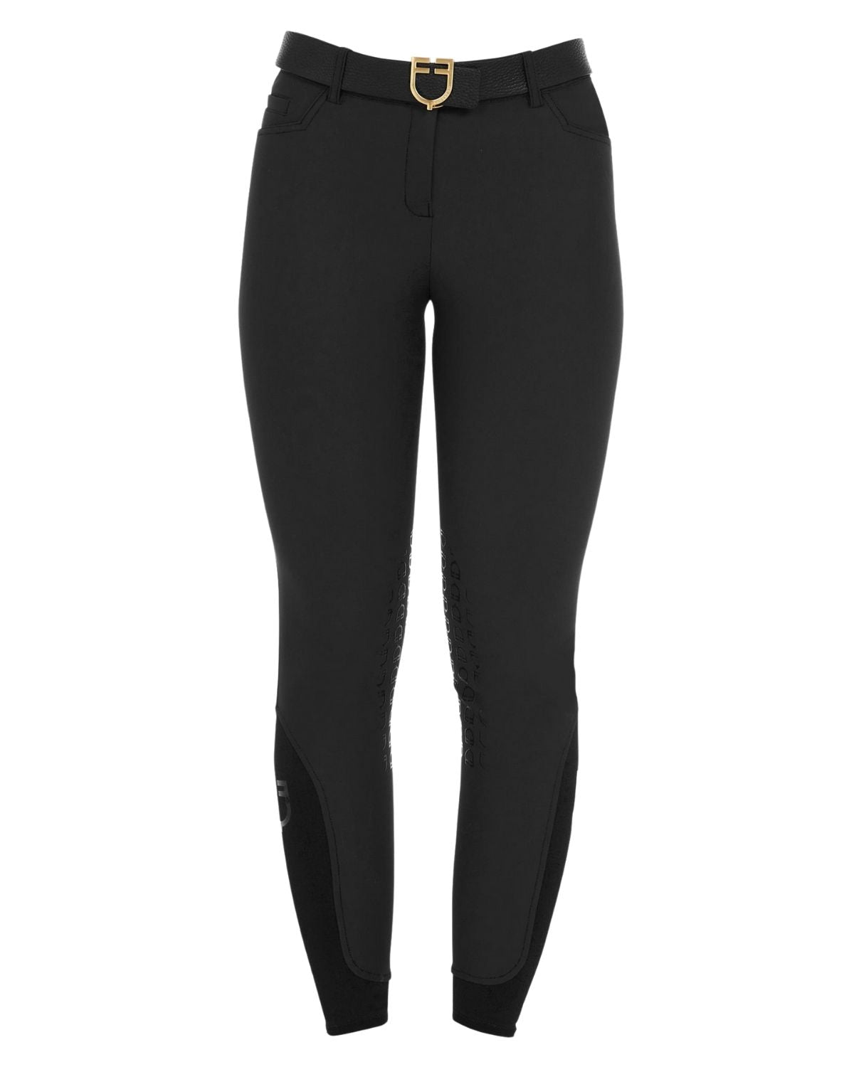 Equestro Women's Slim Fit Grip Breeches With Logo Black