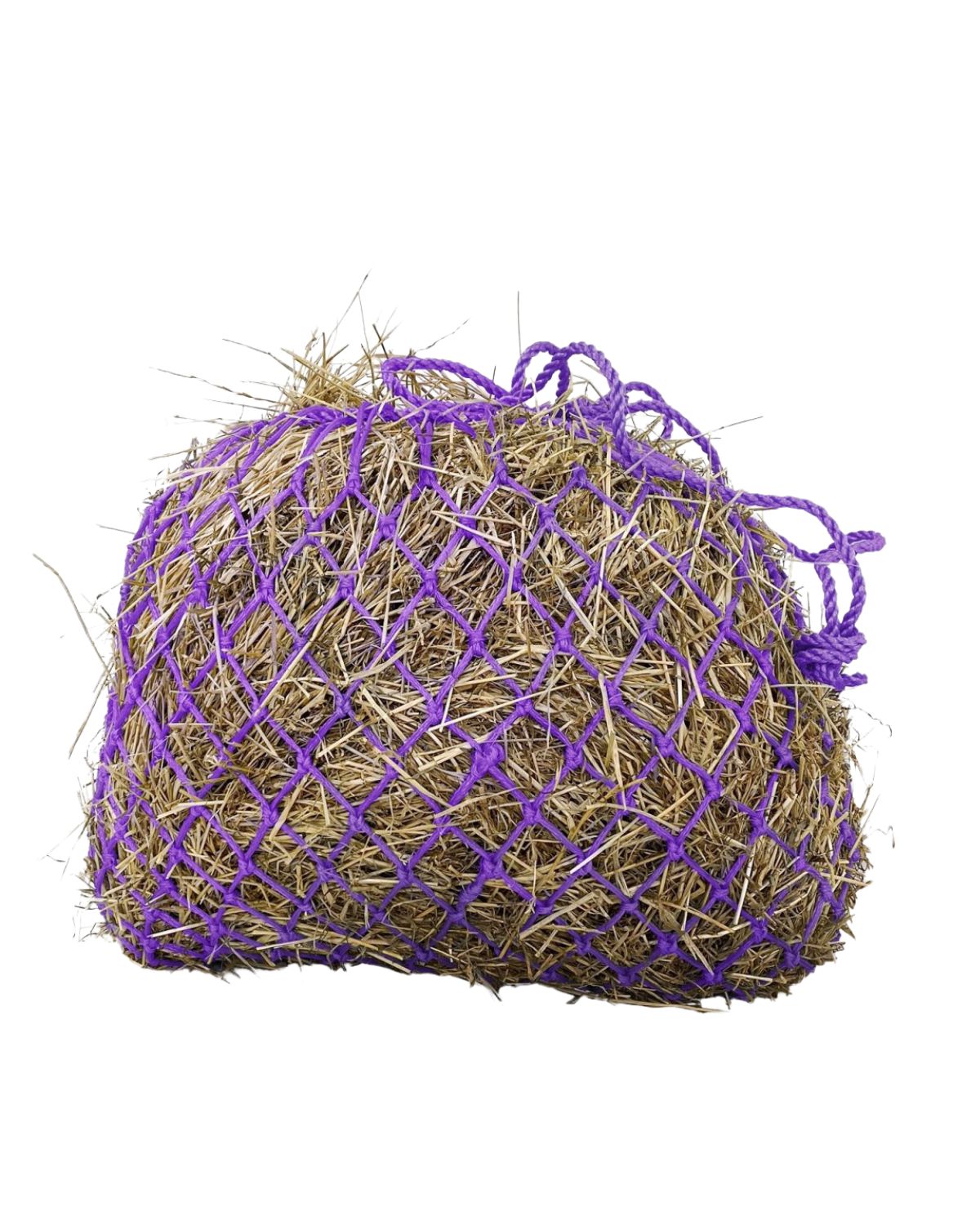 KM Elite Travel Pony Haynet Purple: Small hole slow feeder net for horses & ponies, ideal for travel.