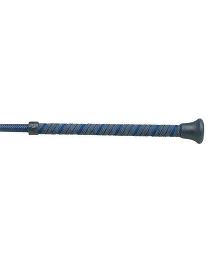 Hy Equestrian Schooling Whip Spiral Sure Grip Handle Navy