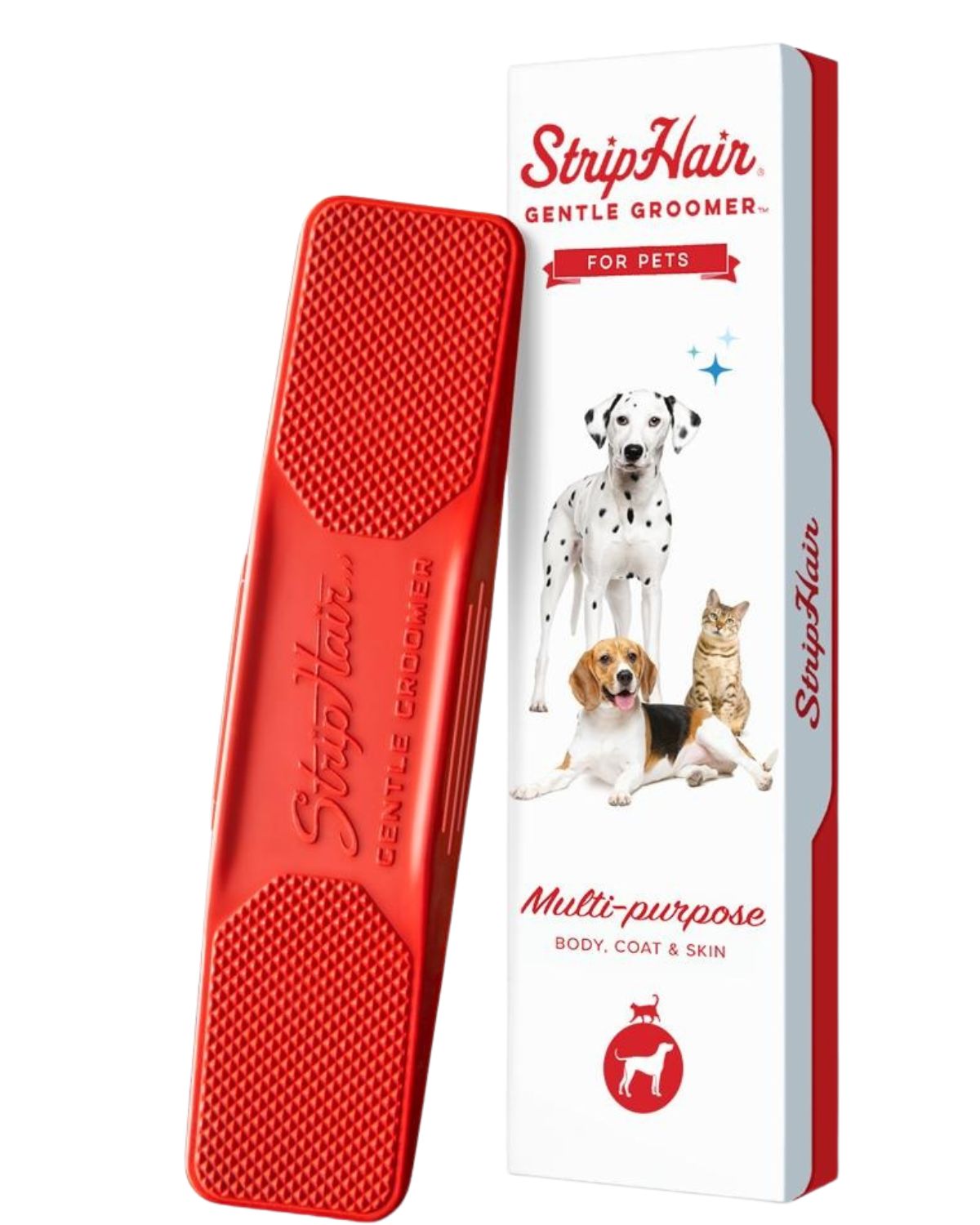 StripHair Gentle Groomer for Dogs & Cats - Shedding, Grooming, & Massage Tool