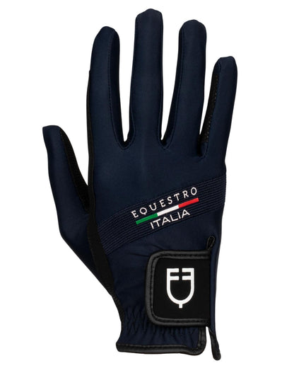 Equestro Gloves In Technical Fabric Equestro X Fise Navy Blazer