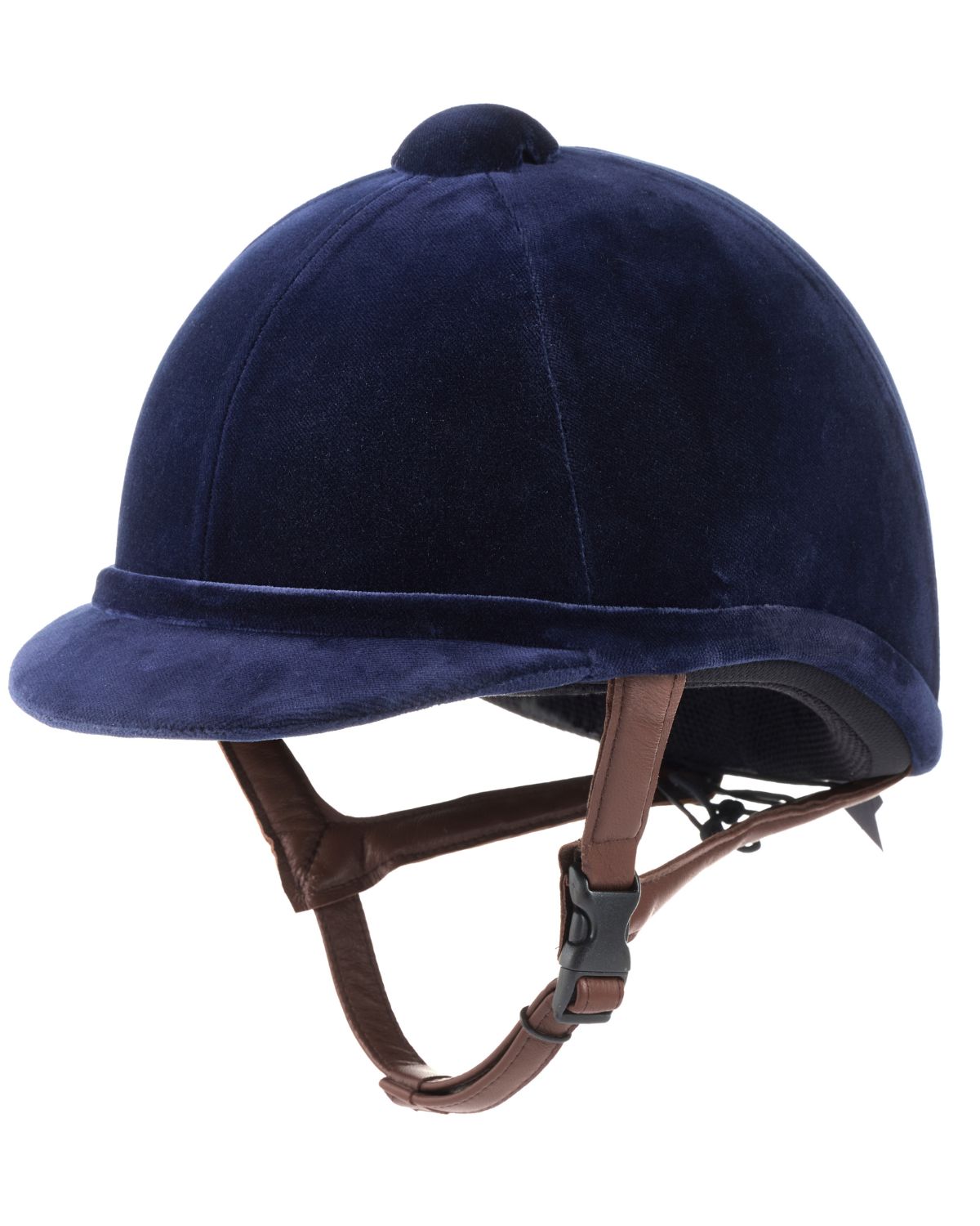 Charles Owen Hampton Riding Helmet - Navy Velvet Equestrian Protective Headgear