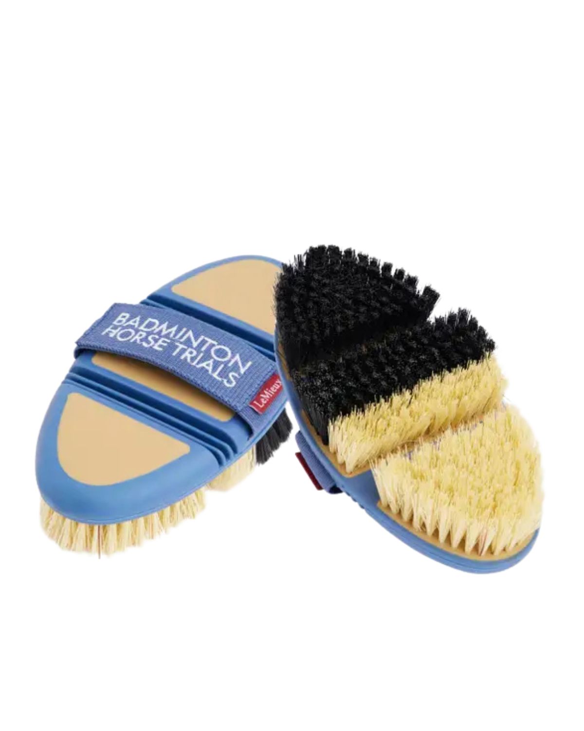 LeMieux Badminton Horse Grooming Brush: Flexi, Half and Half Design - Blue Horse Brush