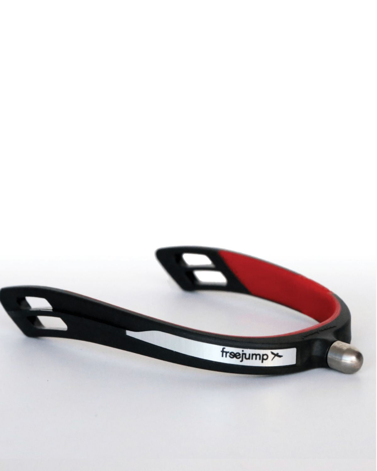 FREEJUMP SPUR'ONE Round End Equestrian Spur - Black/Pearl Red. Horse Riding Spur for Precision & Comfort