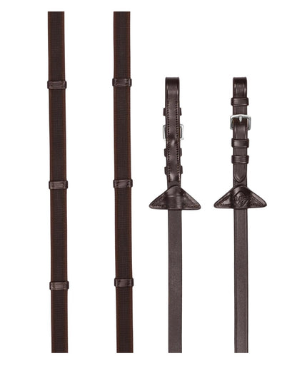LeMieux Rubber Grip Continental Reins Havana/Silver