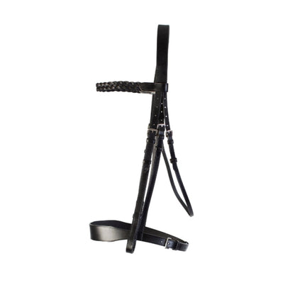 Equiflair CAMEO HUNT BRIDLE with Browbands - Black Leather Horse Bridle for Hunting and Showing
