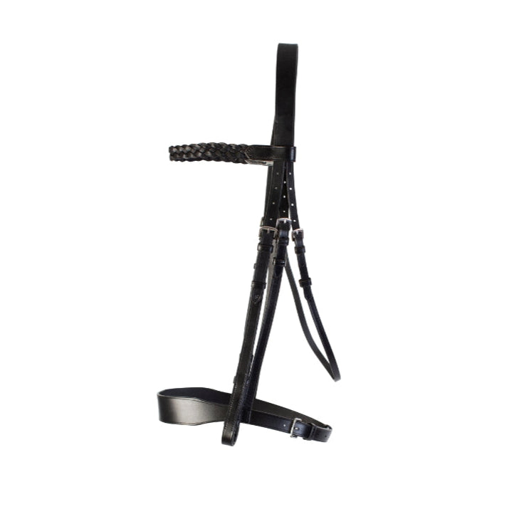 Equiflair CAMEO HUNT BRIDLE with Browbands - Black Leather Horse Bridle for Hunting and Showing