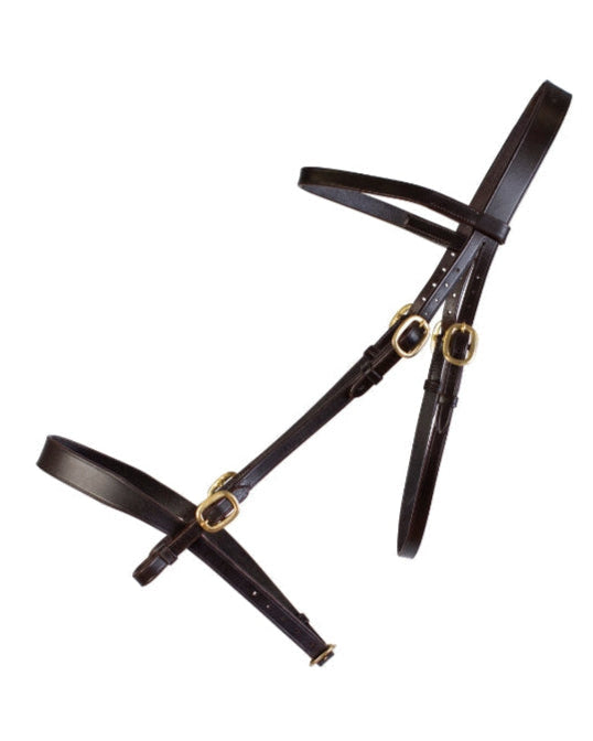 Equiflair CAMEO In Hand Bridle & Lead - Brown Leather Horse Show Halter with Brass Fittings, Raised Browband