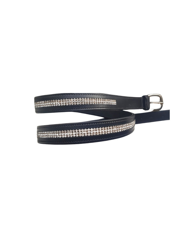 Equiflair CAMEO Leather Belt with Diamante and Snaffle Bit Detail - Shop Now!