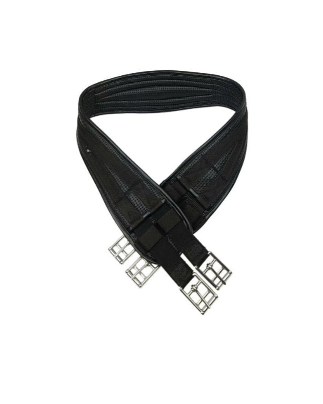 CAMEO WAFFLE GIRTH Elastic Both Ends - Equine Girth - Black