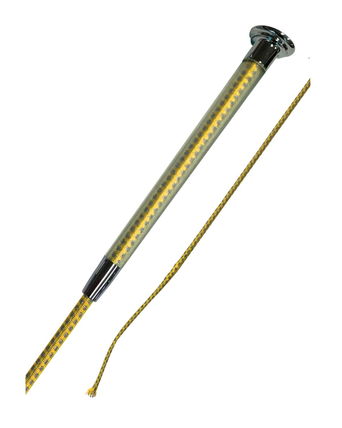 Woof Wear Hi Vis Riding Whip - High Viz Yellow. Reflective horse riding safety whip, schooling equipment.