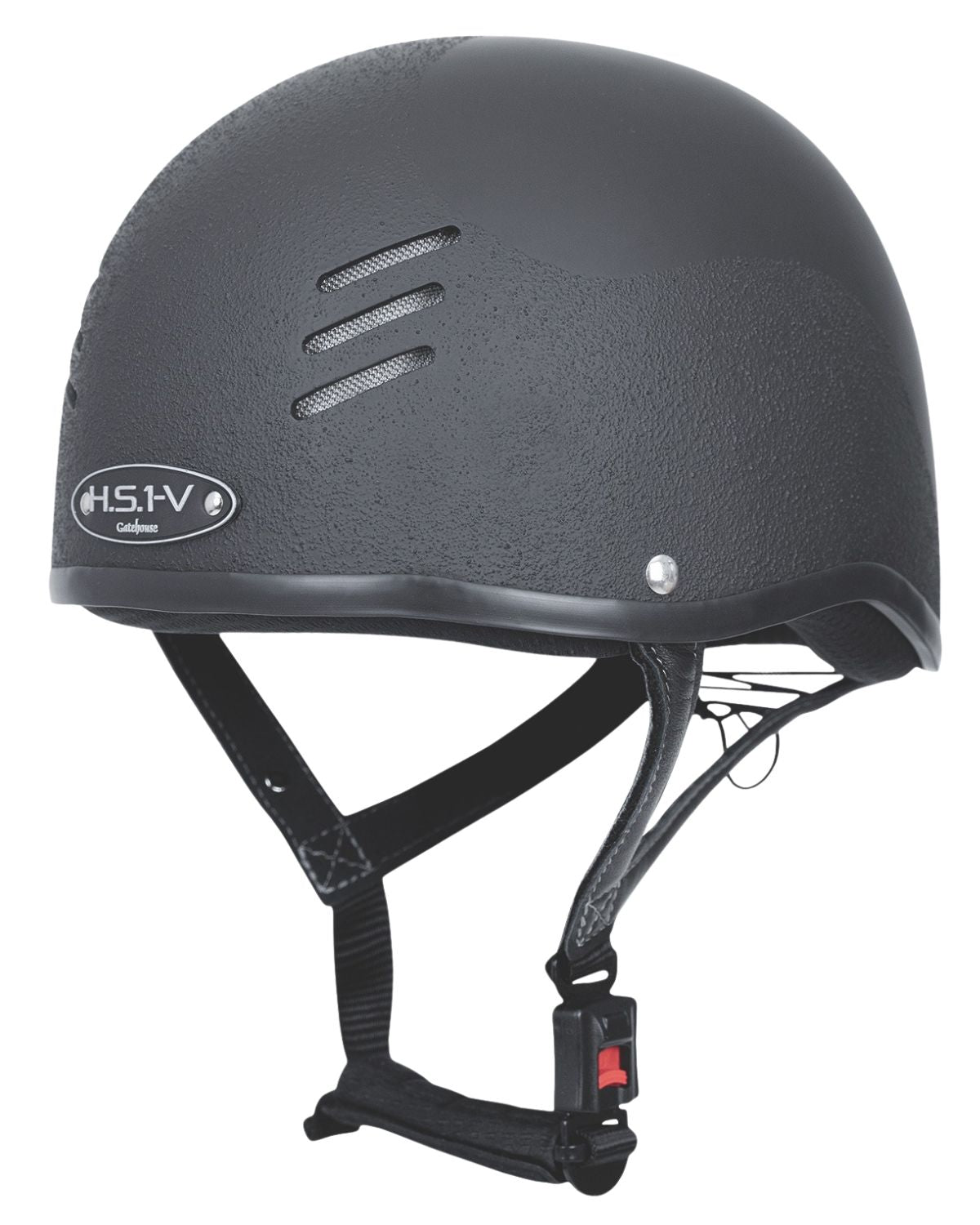 Gatehouse HS1 Vented Skull Matt Black Equestrian Helmet: High-Safety Riding Hat with Ventilation