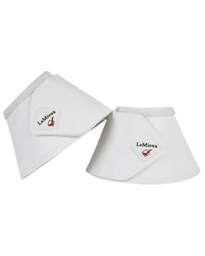 LEMIEUX White Wrap Around Leather Over Reach Boots | Equestrian Horse Protection